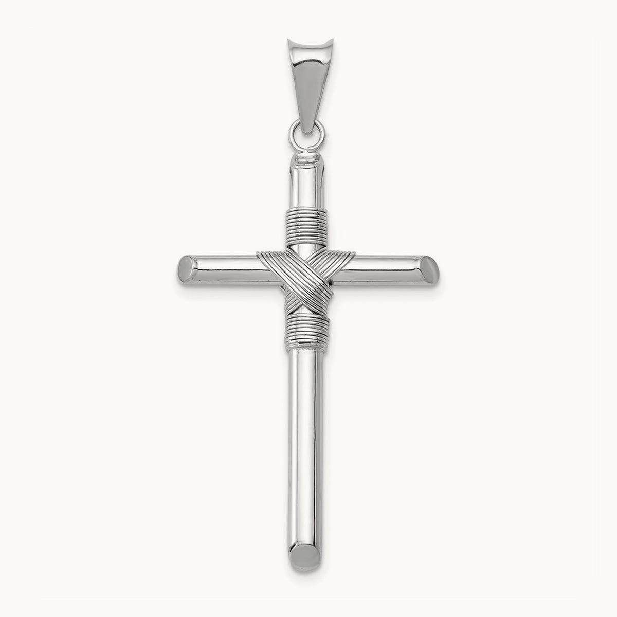Center Wrap Tube Cross Pendant — 44.09mm