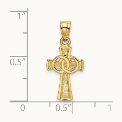 Solid Cross w/ Eternity Rings Cross Charm, 14K
