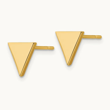 Triangle Post Earring — 14K Yellow Gold
