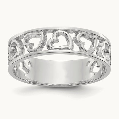 Heart Ring, 14K White Gold