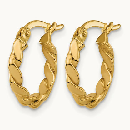 Polished Twisted Round Hoop Earrings — Leslie's — photo set