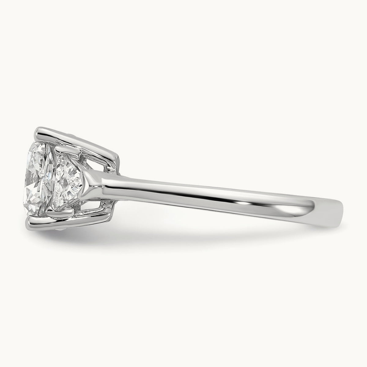 Triangle Cushion Semi-Mount Engagement Ring, 0.50-1.00 ct tw Lab-Grown Diamond — 5/8 ct, 14K White Gold