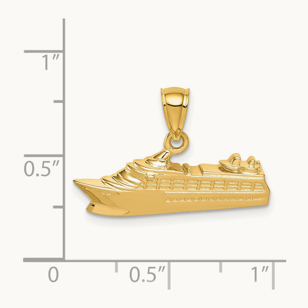 Polished Cruse Ship Pendant, 14K