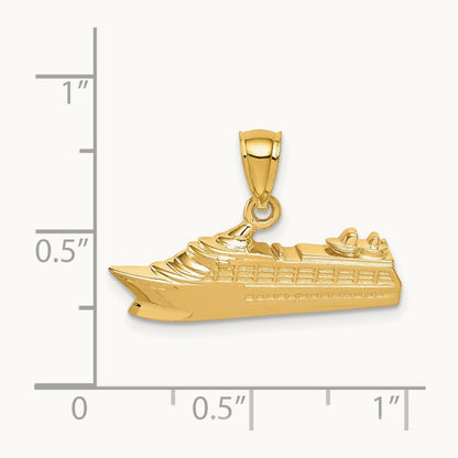 Polished Cruse Ship Pendant, 14K