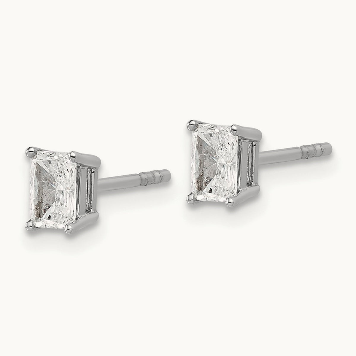Radiant Four-Prong Stud Earrings, 0.50-6.00 ct tw Lab-Grown Diamond — 5/8 ct, 14K White Gold
