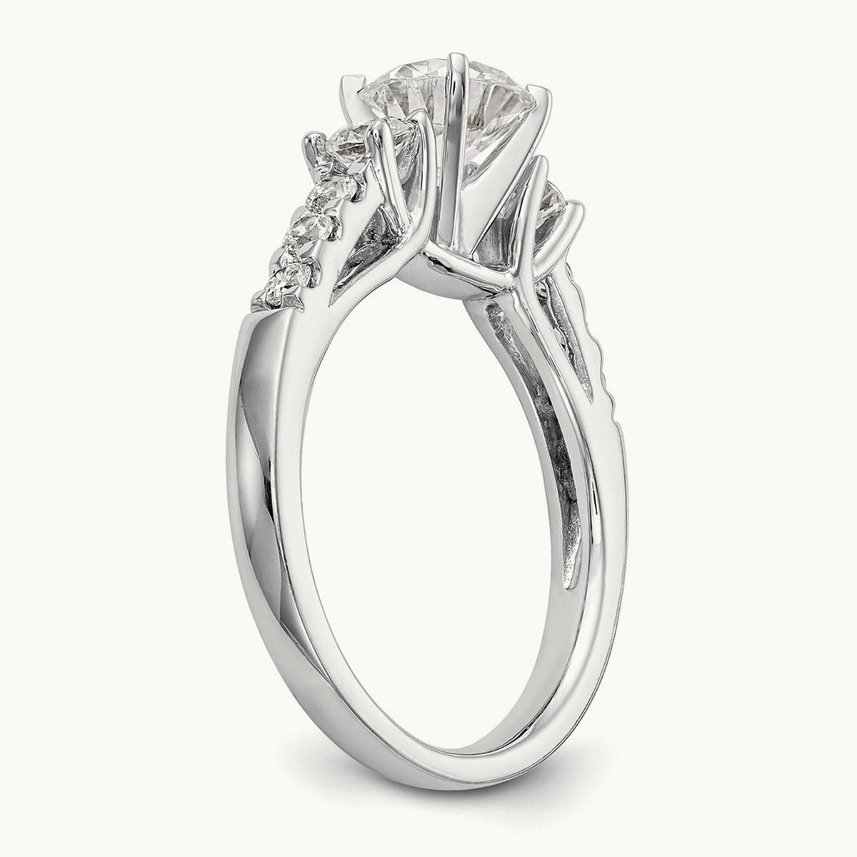Semi-Mount Peg Set Engagement Ring, 0.50 ct tw Lab-Grown Diamond