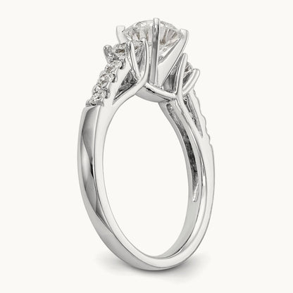 Semi-Mount Peg Set Engagement Ring, 0.50 ct tw Lab-Grown Diamond