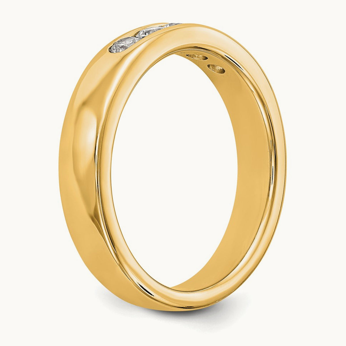 Setting: 5- Stone Closed Channel Band Mounting, 2.6mm, 14K Gold — 14K Yellow Gold