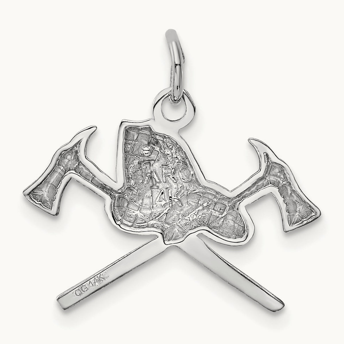 Fire Department Charm — 14K White Gold