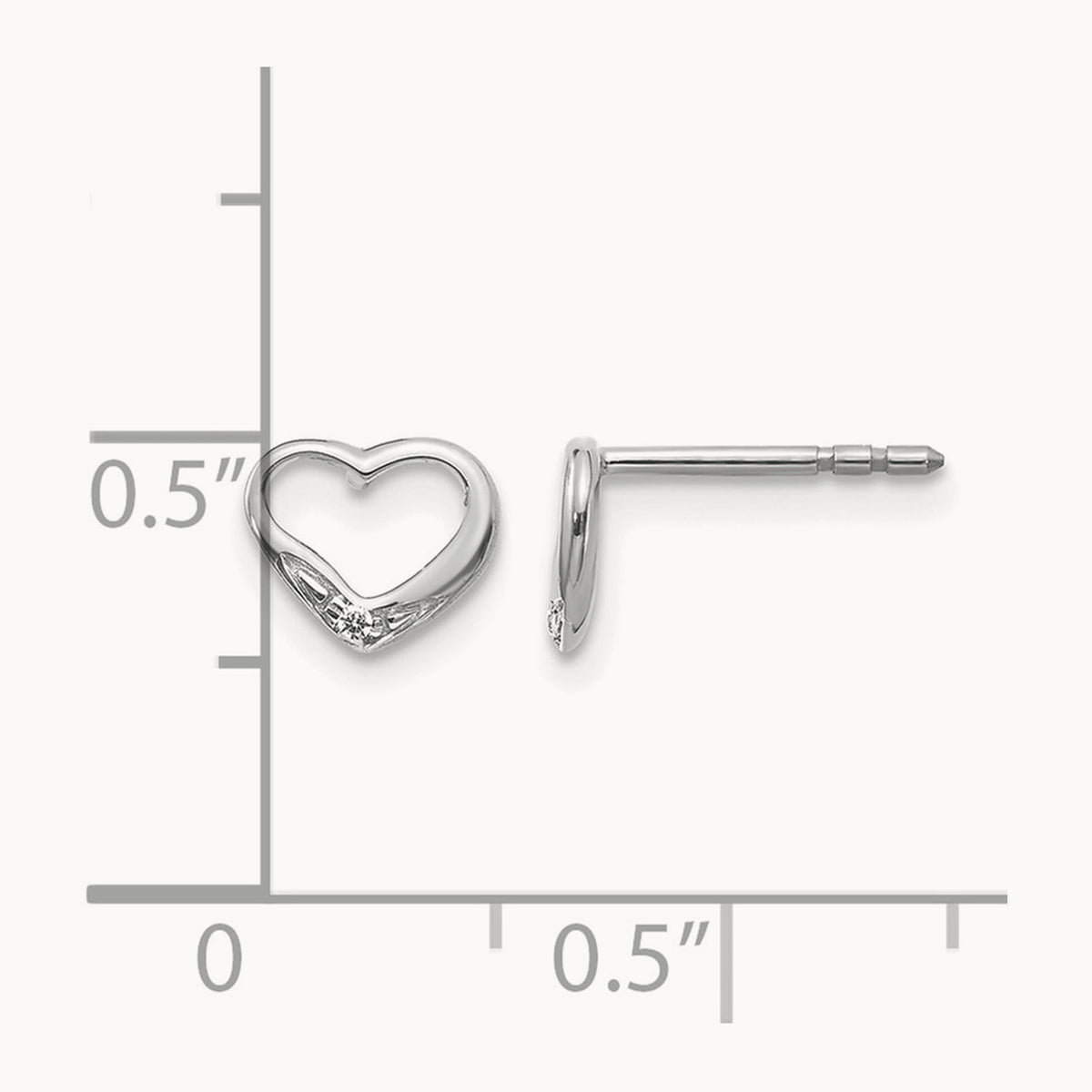 Diamond Heart Post Earrings — photo set