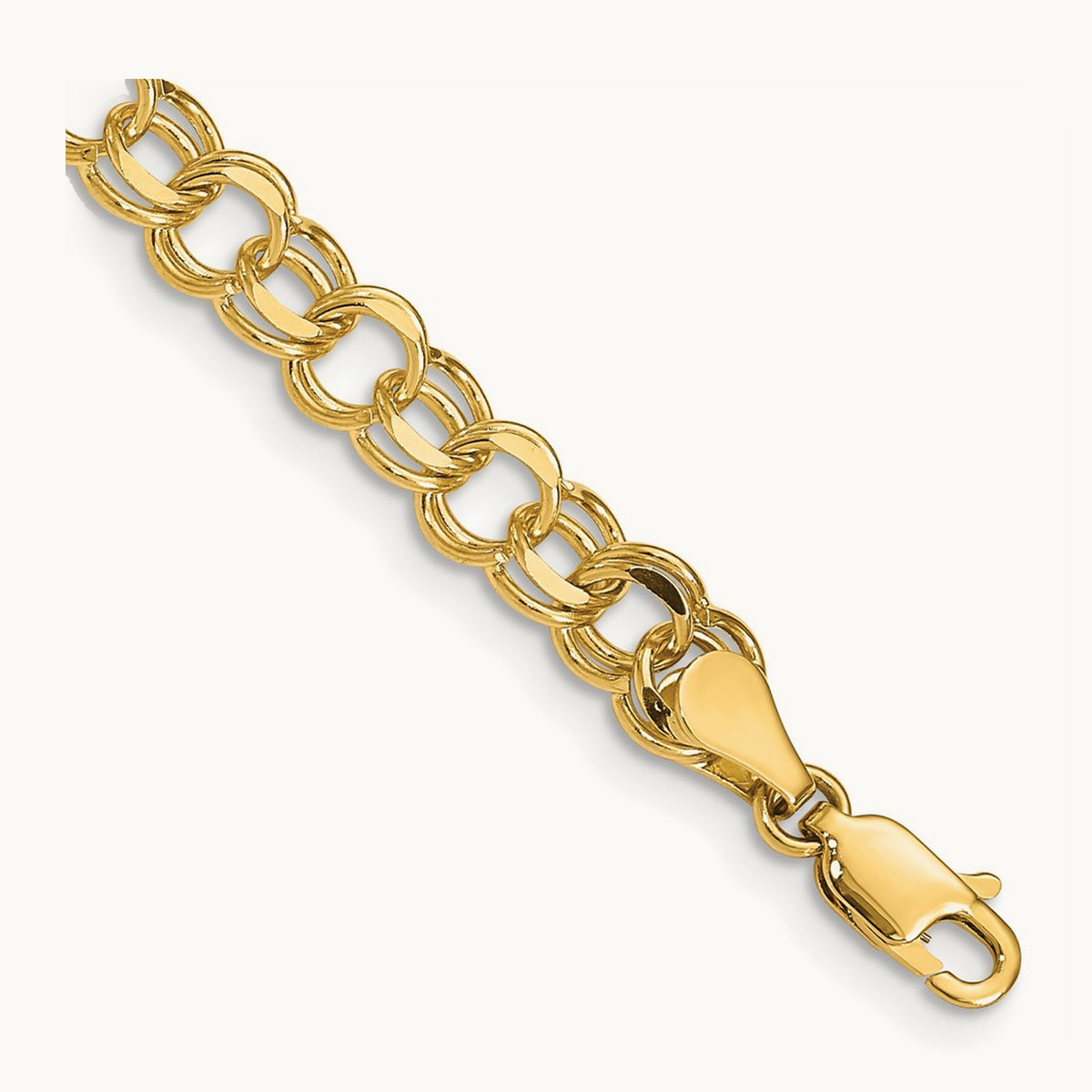 Double Link Charm Bracelet, 14K Yellow Gold
