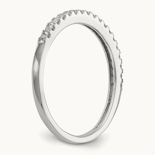 Round Diamond Wedding Band, 14K White Gold