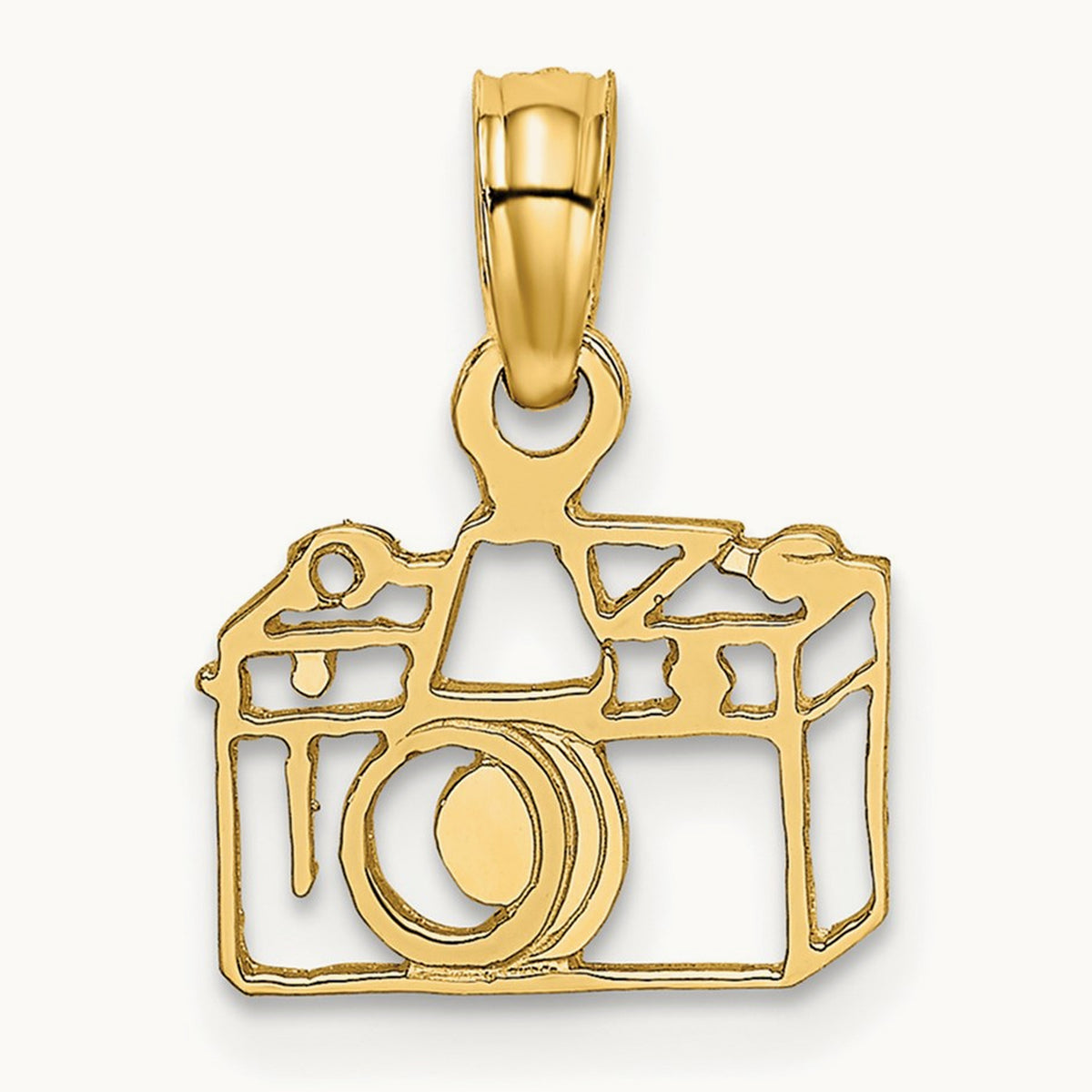 Flat Cut-Out Camera Charm, 14K