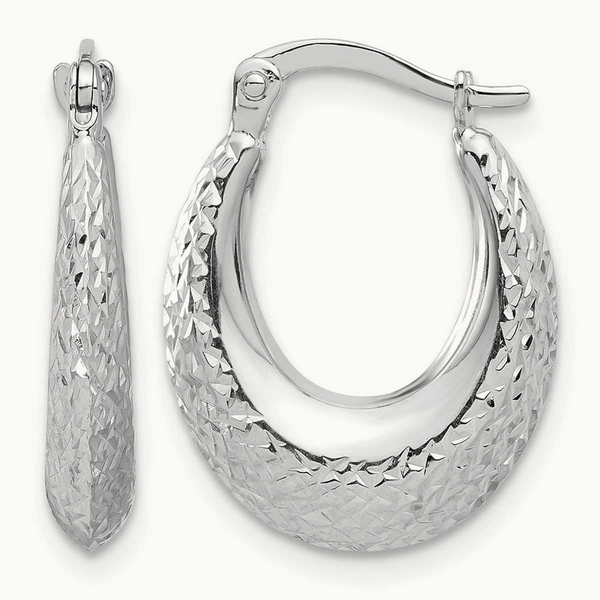 Polished and Diamond-cut Hoop Earrings — photo set