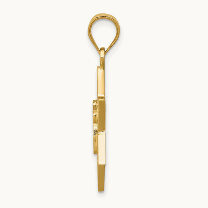 Solid Polish Chai in Star of David Charm, 14K