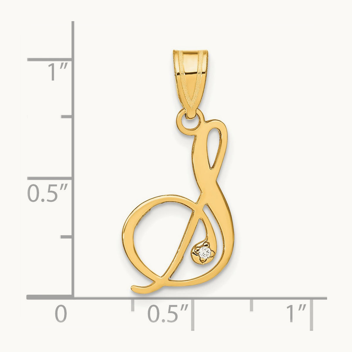 Script Initial Pendant with Diamond — S