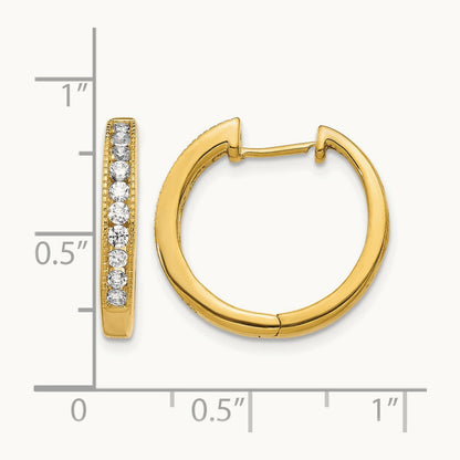 Diamond Hinged Hoop Earrings, 14K