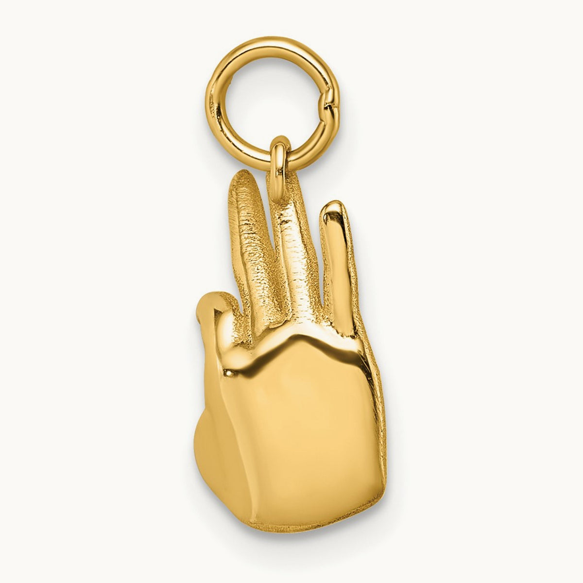 Polished OK Hand Pendant, 14K