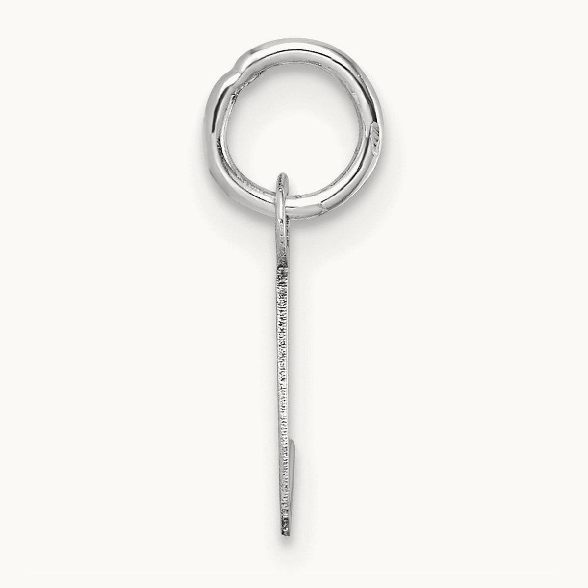 Uppercase Initial Charm — 14K White Gold, L