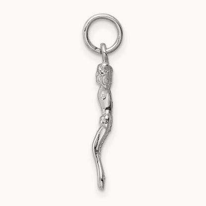 Jesus Charm, 14K White Gold