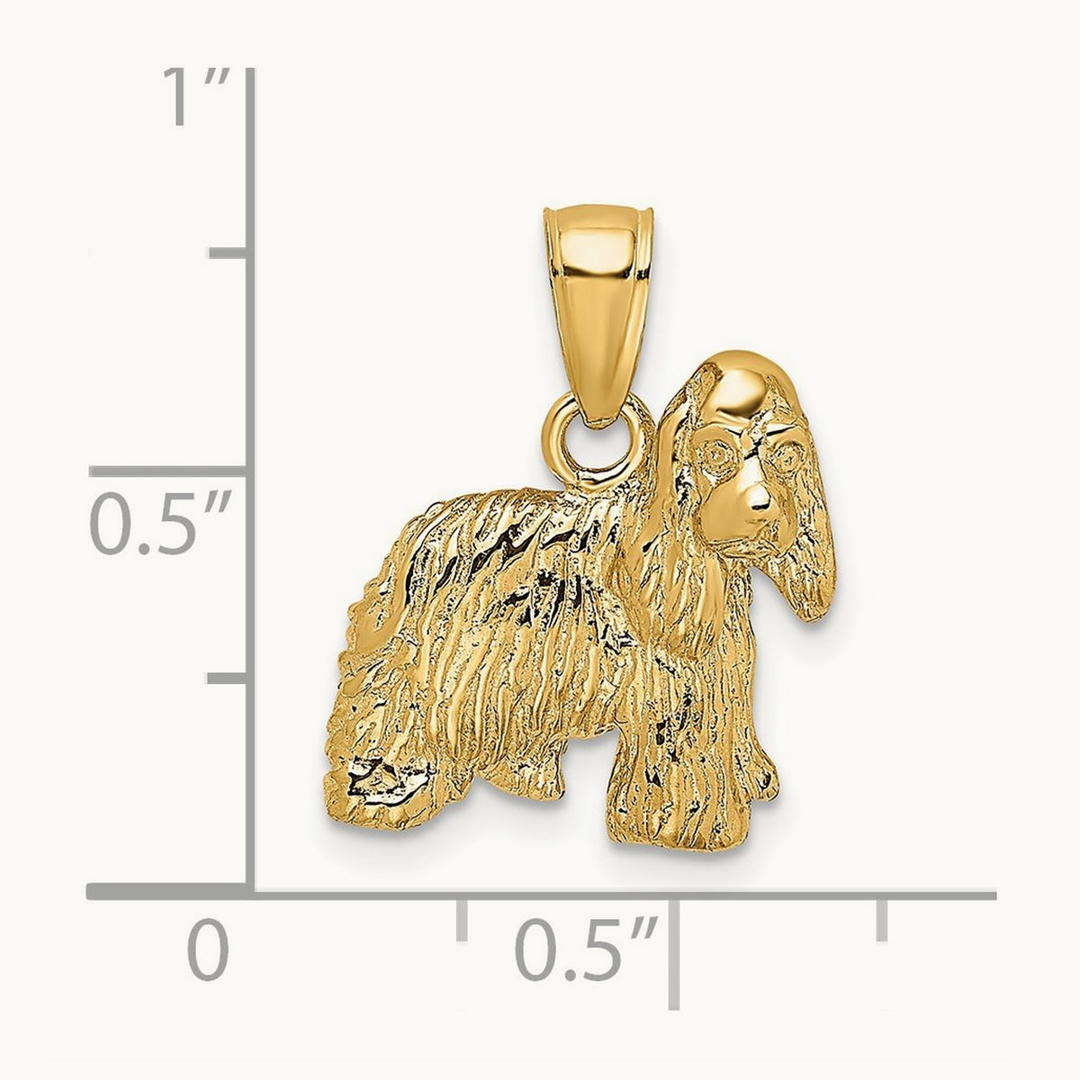 Cocker Spaniel Dog Charm, 14K