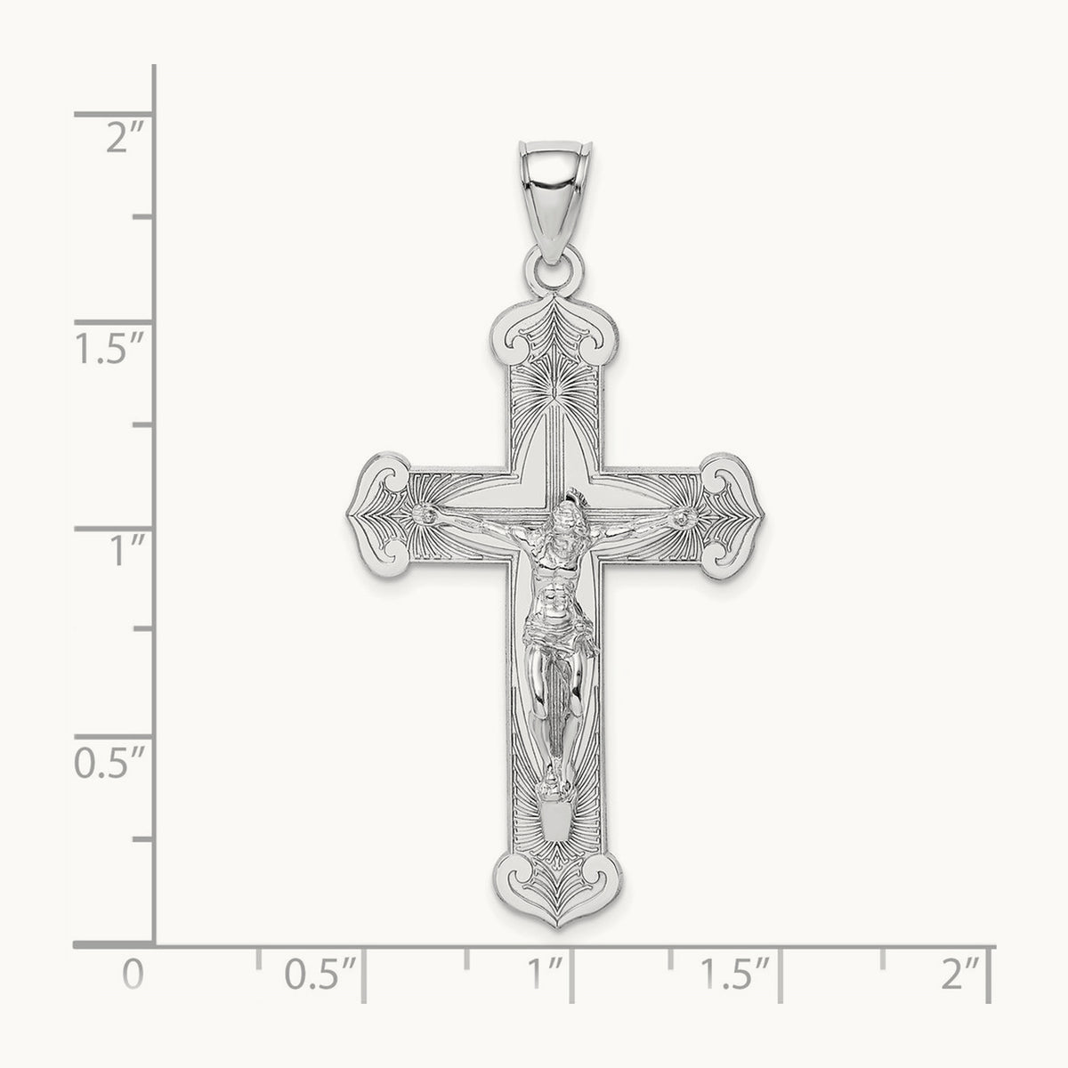 Crucifix Charm, 14K White Gold