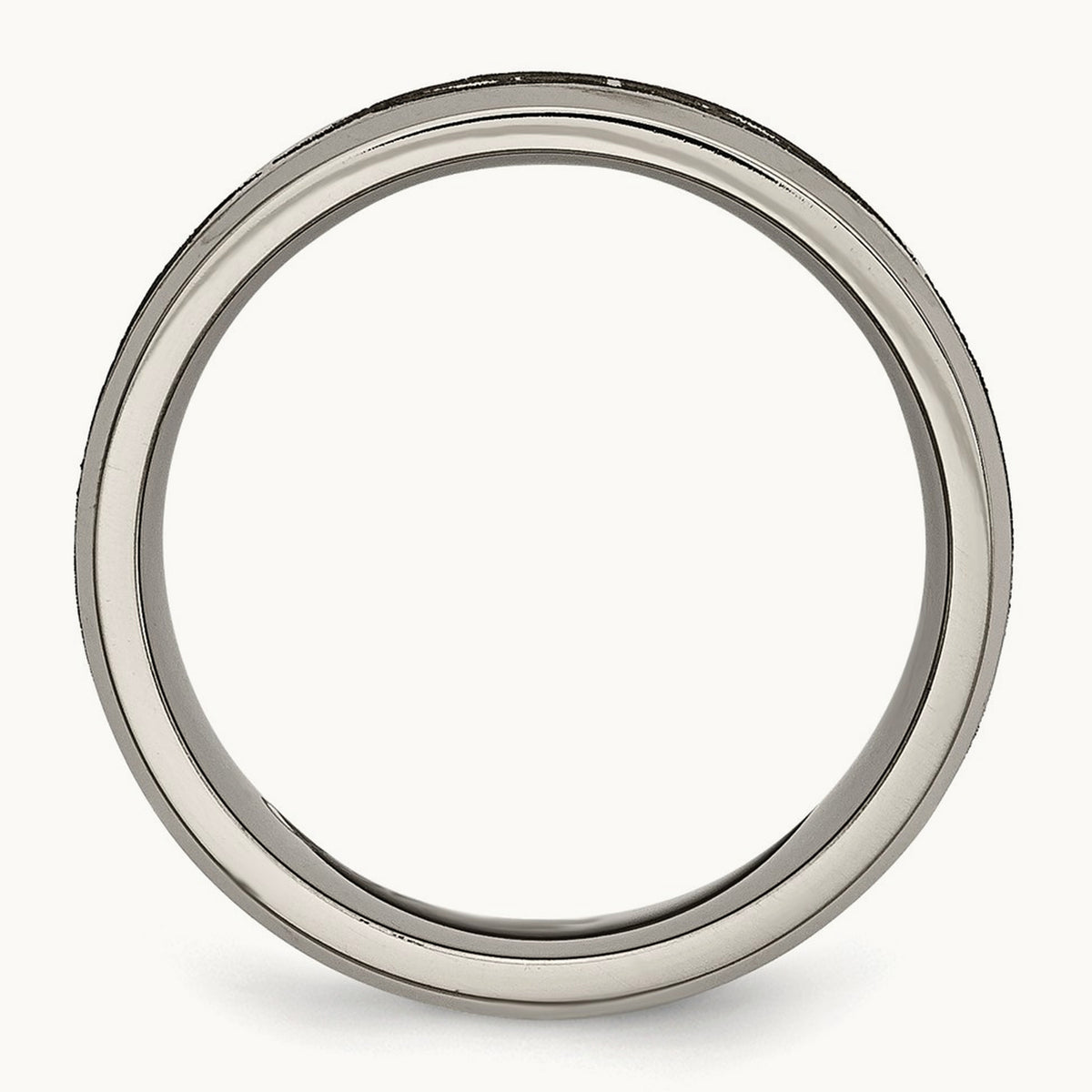 Brushed & Polished Cross Laser Design Beveled Edge Band — photo set