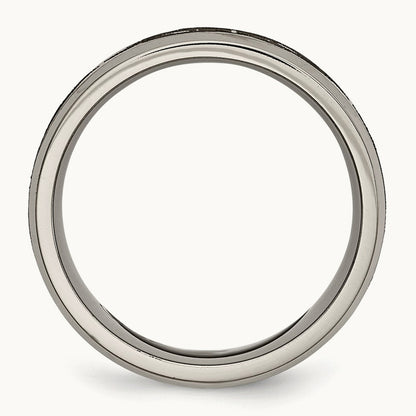 Brushed & Polished Cross Laser Design Beveled Edge Band — photo set