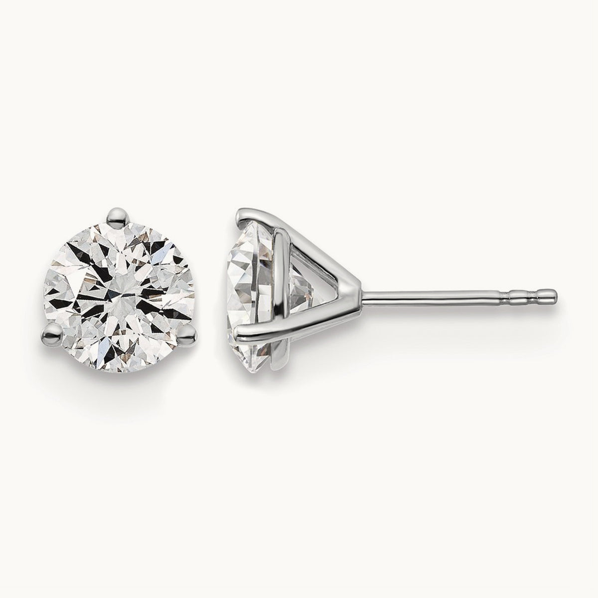 Round Stud Earrings, 0.10-6.00 ct tw Lab-Grown Diamond