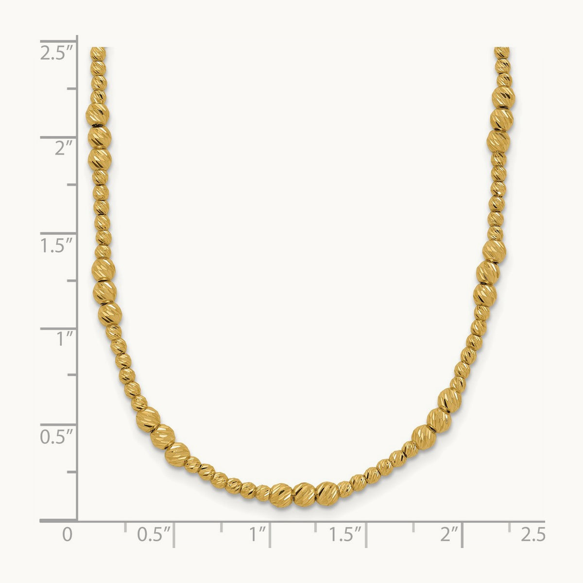 Diamond-cut Beaded 18in Necklace — 14K Yellow Gold