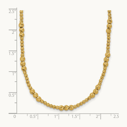 Diamond-cut Beaded 18in Necklace — 14K Yellow Gold