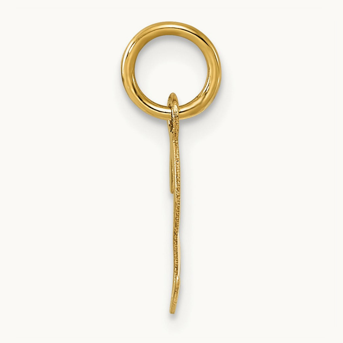 Small Slanted Block Initial Charm — 14K Yellow Gold, S