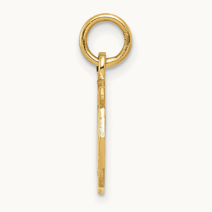 Baptism Spanish Recuerdo Del Bautismo on Back Charm, 14K