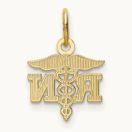 Diamond-cut Polished RN Nurse Pendant — photo set