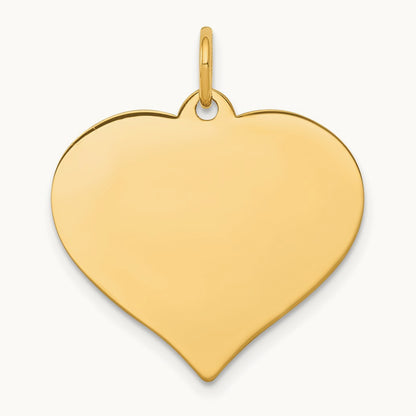 Heart Disc Charm, 14K