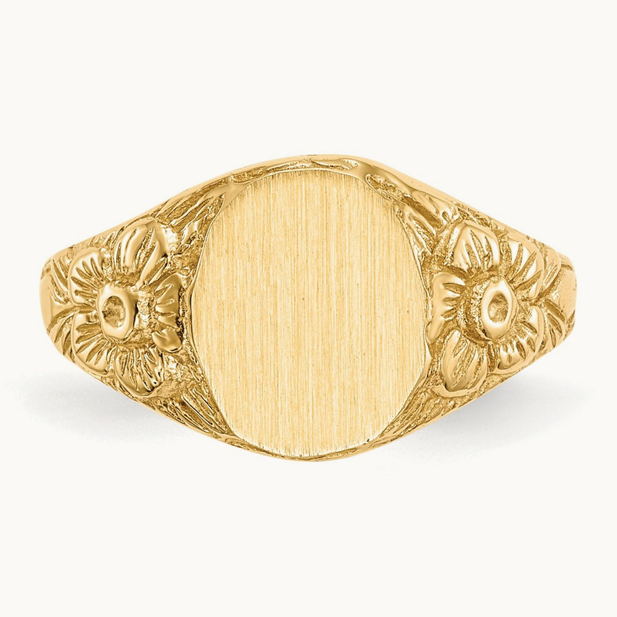 8.0x10. Closed Back Signet Ring, 0mm, 14K