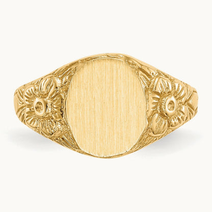 8.0x10. Closed Back Signet Ring, 0mm, 14K