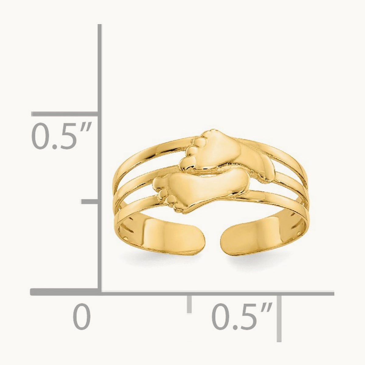 Bare Feet Toe Ring, 14K
