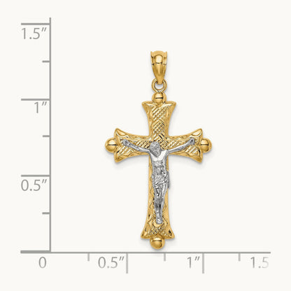 Florentine Crucifix, 14K Two-tone