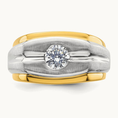 Two-tone Polished/Satin Men's Ring Mounting