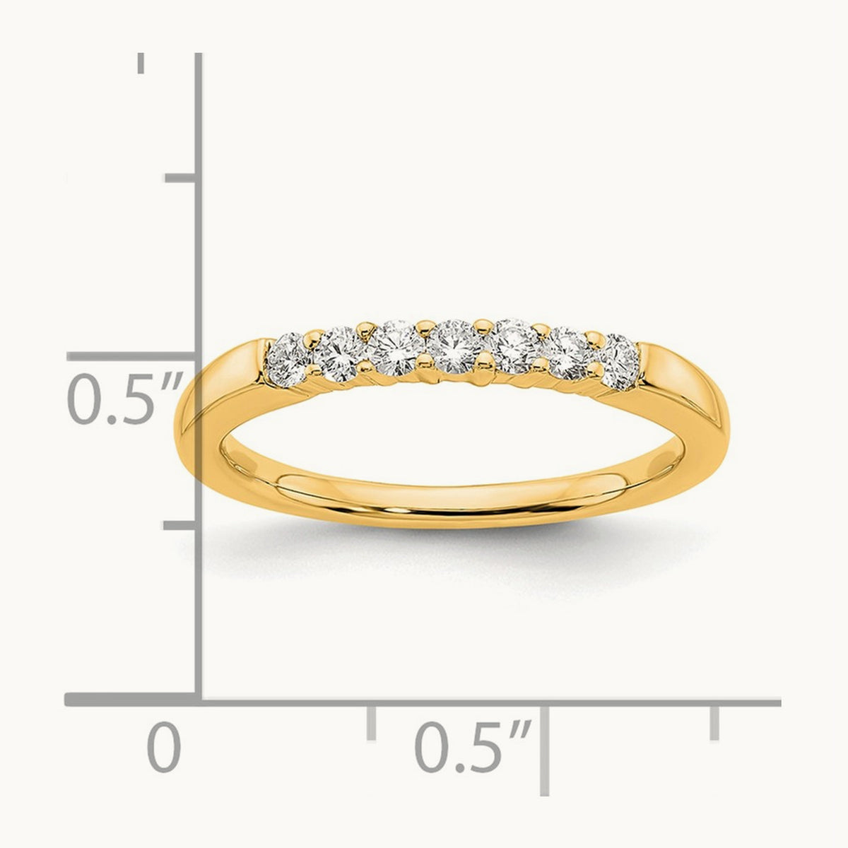 7-Stone Diamond Band — 14K Yellow Gold, 0.245 ct, 7