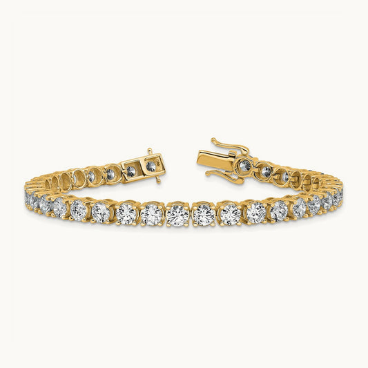 Tennis Bracelet, 11.00 ct tw Lab-Grown Diamond — 14K Yellow Gold
