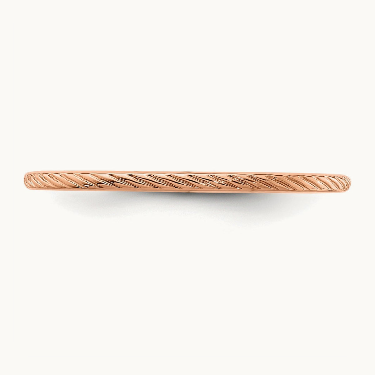 Twisted Wire Pattern Stackable Band — 10K Rose Gold