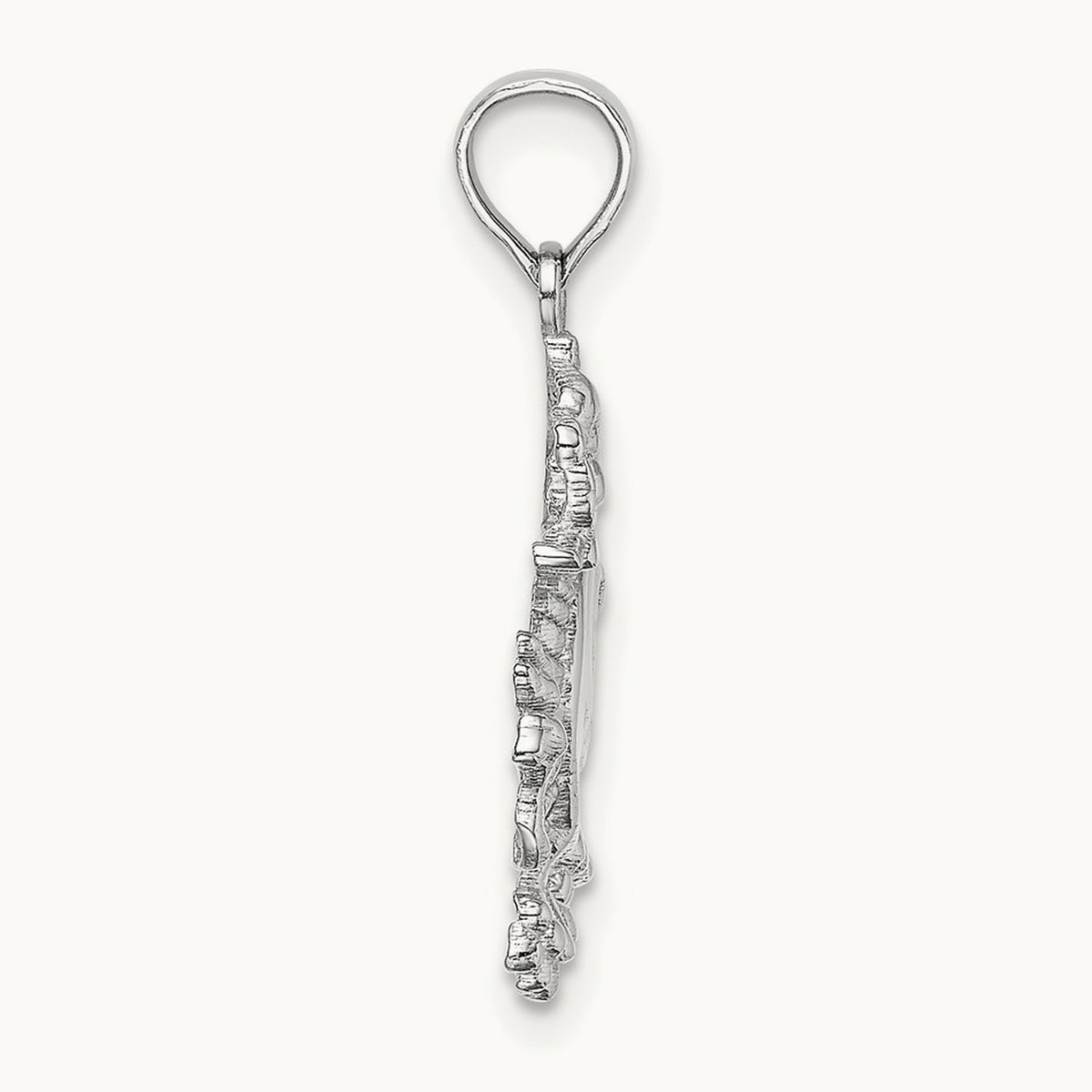 Small Dragon Charm, 14K White Gold