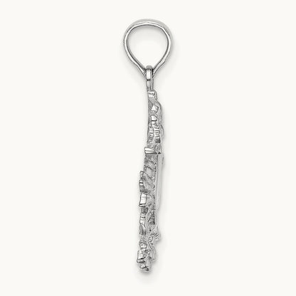 Small Dragon Charm, 14K White Gold