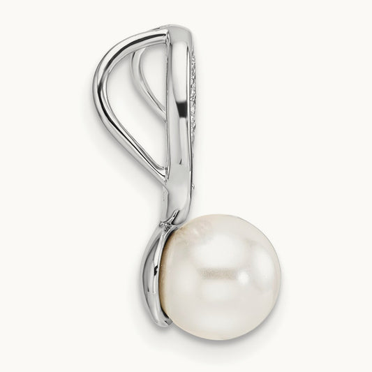 Polished Diamond and Pearl Chain Slide — photo set