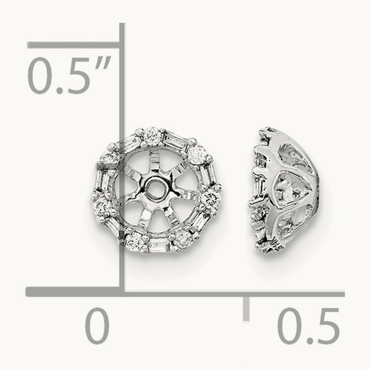 Diamond Earring Jackets — 14K White Gold, 6mm