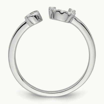 Initial U Adjustable Ring, 0.15 ct tw Lab-Grown Diamond
