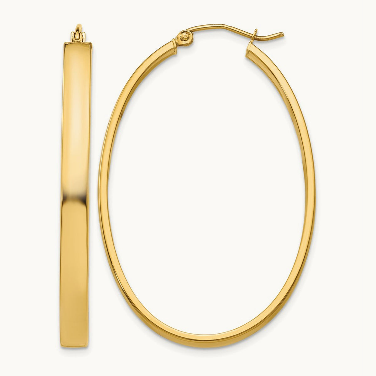Lightweight Oval Hoop Earrings — 30mm