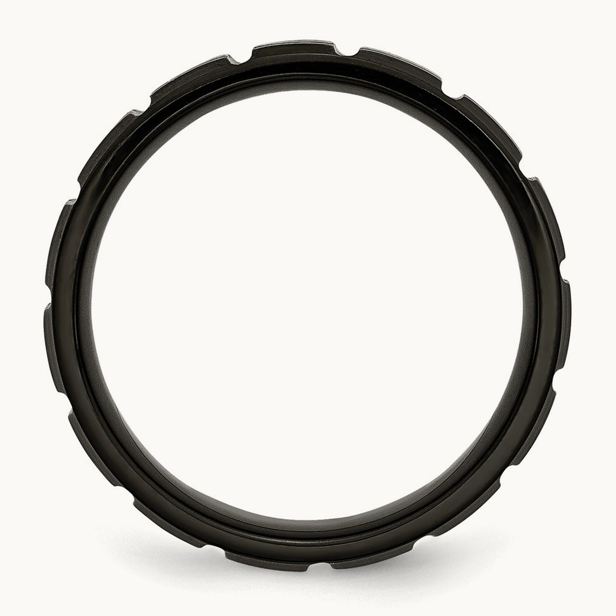 Titanium Brushed and Polished Black IP-plated 8mm Notched Band